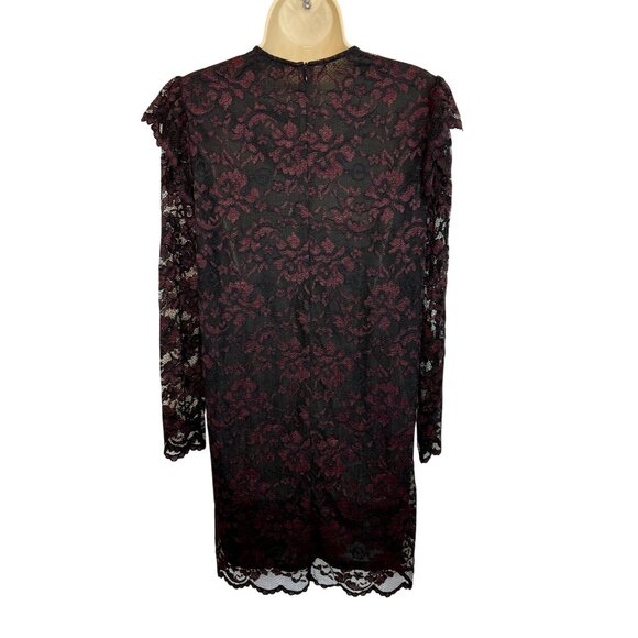 Ganni Flynn Mini Lace Dress in Red Black - size 4 - Picture 8 of 8